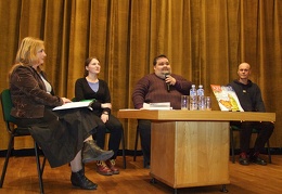 KAVB Kultūros renginių ir leidybos gr. vadovė Rimantė Tamoliūnienė ir Bernardinai.lt redakcijos nariai