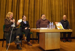 KAVB Kultūros renginių ir leidybos gr. vadovė Rimantė Tamoliūnienė ir Bernardinai.lt redakcijos nariai