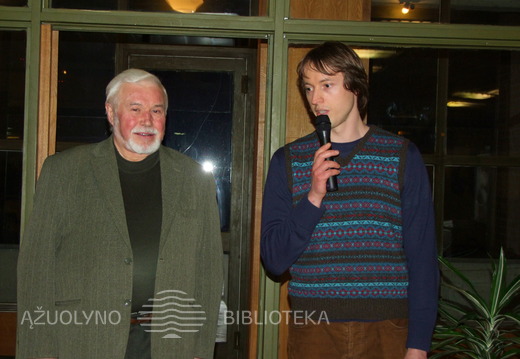 Fotografas Antanas Zinkevičius ir renginio vedėjas Deividas Preišegalavičius