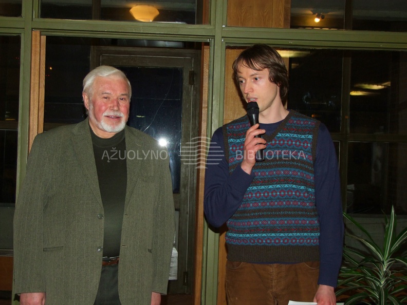 Fotografas Antanas Zinkevičius ir renginio vedėjas Deividas Preišegalavičius