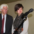Lietuvos sporto muziejaus direktorius Pranas Majauskas ir renginio vedėja Ugnė Daubaraitė
