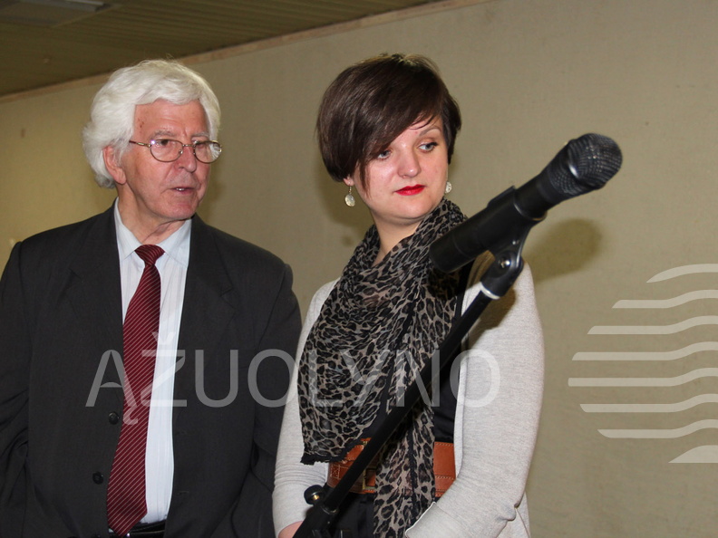Lietuvos sporto muziejaus direktorius Pranas Majauskas ir renginio vedėja Ugnė Daubaraitė
