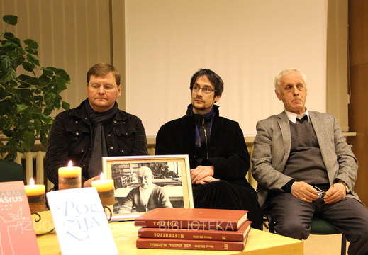 Aktorius Giedrius Arbačiauskas, menininkas Gilles Vuillard, leidyklos „Homo liber“ direktorius Vilius Gužauskis