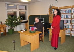 Renginio svečią pristato Vokiškų ir šveicariškų leidinių bibliotekos darbuotoja V.Korn