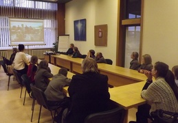 Projekto aptarimas, žiūrint renginių nuotraukas
