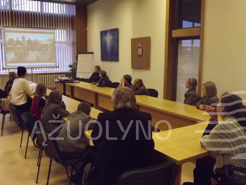 Projekto aptarimas, žiūrint renginių nuotraukas
