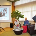 Poetas Robertas Keturakis, knygų autorė Saulutė Genovaitė Markauskaitė ir Rimantė Tamoliūnienė