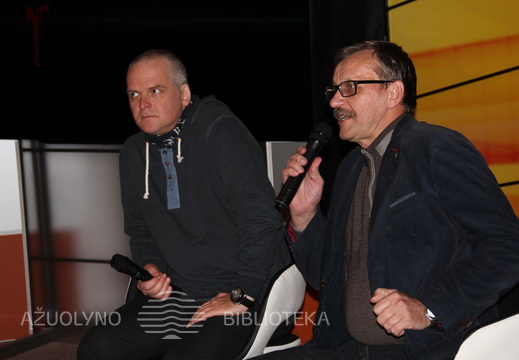 Režisierius Audrius Stonys ir kino kritikas Gediminas Jankauskas