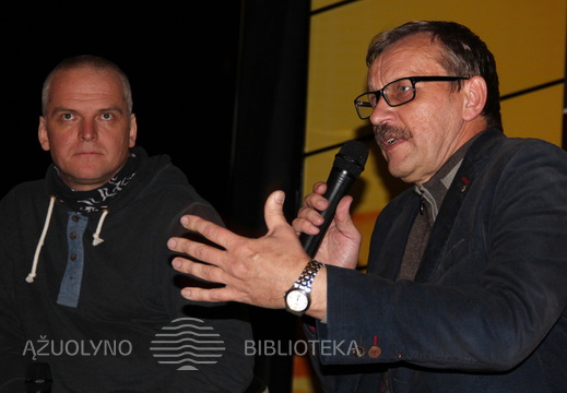 Režisierius Audrius Stonys ir kino kritikas Gediminas Jankauskas