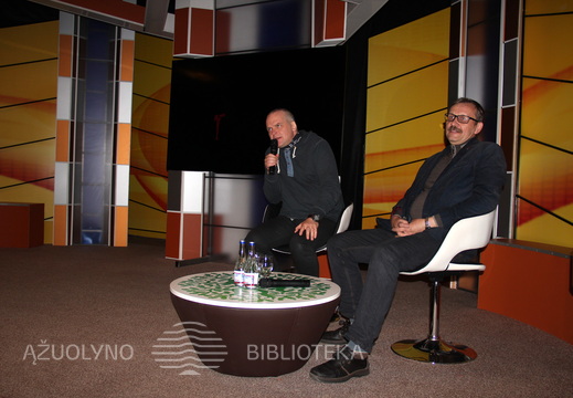 Režisierius Audrius Stonys ir kino kritikas Gediminas Jankauskas