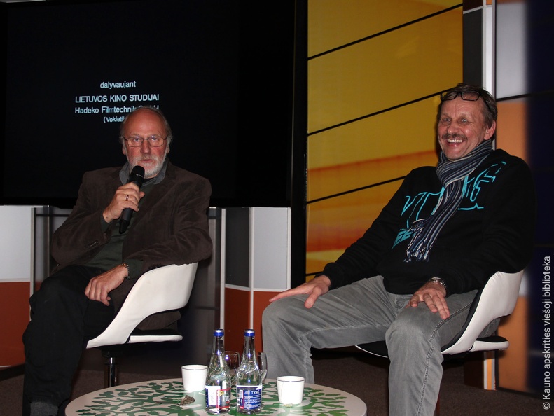 Režisierius Algimantas Puipa ir kino kritikas Gediminas Jankauskas 