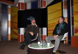 Režisierius Algimantas Puipa ir kino kritikas Gediminas Jankauskas 