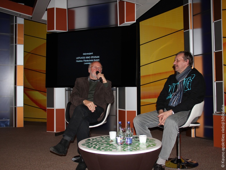 Režisierius Algimantas Puipa ir kino kritikas Gediminas Jankauskas 
