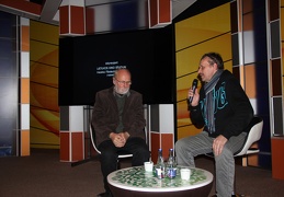 Režisierius Algimantas Puipa ir kino kritikas Gediminas Jankauskas 