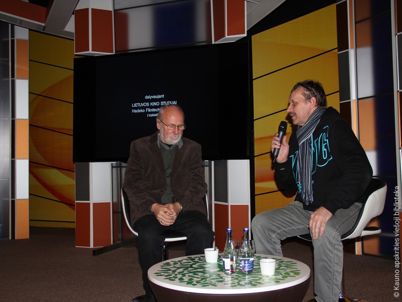Režisierius Algimantas Puipa ir kino kritikas Gediminas Jankauskas 
