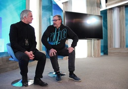 Režisierius Audrius Stonys ir kino kritikas Gediminas Jankauskas