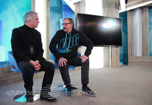 Režisierius Audrius Stonys ir kino kritikas Gediminas Jankauskas