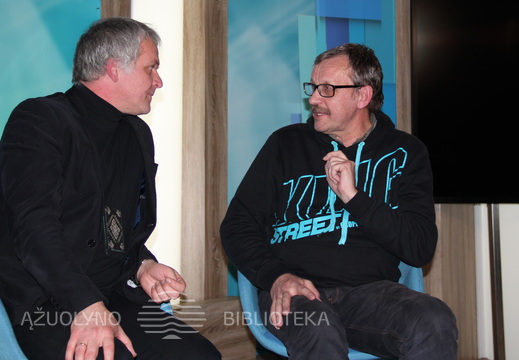 Režisierius Audrius Stonys ir kino kritikas Gediminas Jankauskas