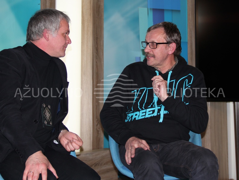Režisierius Audrius Stonys ir kino kritikas Gediminas Jankauskas