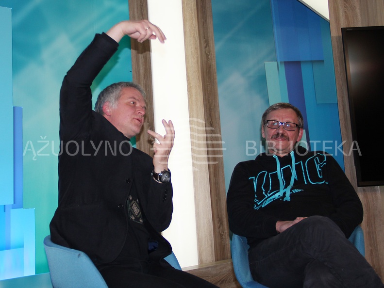 Režisierius Audrius Stonys ir kino kritikas Gediminas Jankauskas
