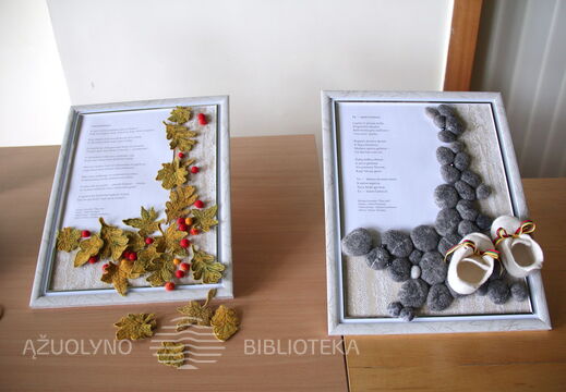 Poezijos ir vilnos darbų parodos „Šiltos eilės" fragmentai