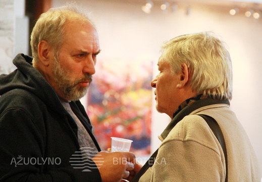 Akvarelininkas Bangutis Prapuolenis ir skulptorius Juozas Šlivinskas