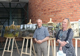 Parodos atidarymo akimirka.  Autorius Gintautas Alekna ir Kultūros projektų vadovė Rimantė Tamoliūnienė